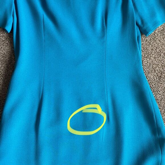 Oleg Cassini Vintage Electric Blue Beaded Sheath Dress Size 8 - Picture 8 of 8